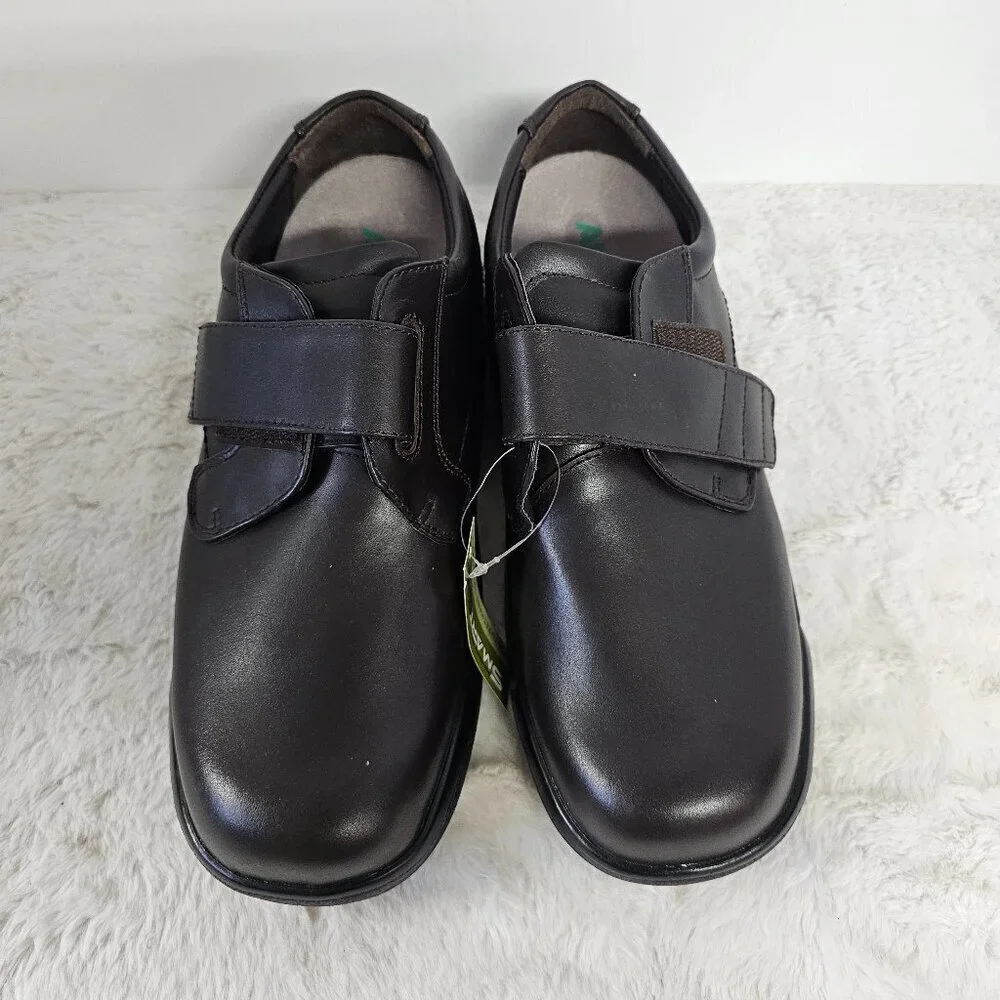 NWT Men's Apex Brown Ambulator Single Strap Casual Comfort Orthopedic Shoe 10.5W